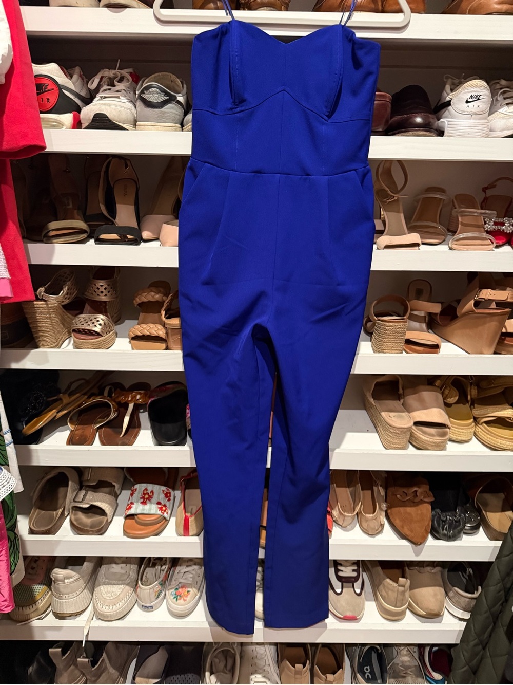 Women's Royal Blue Strapless Jumpsuit